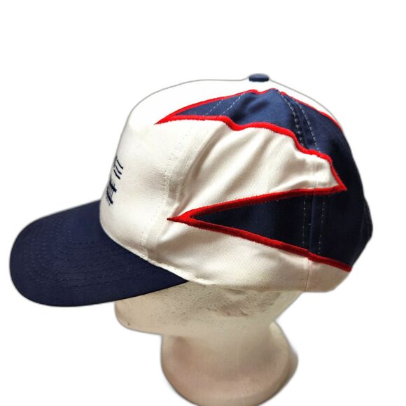 Vintage Men's The Railroad Hat Cap Shark's Tooth Blue Leather Strap Back - Picture 3 of 9